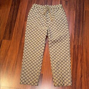 Gucci GG canvas track trousers beige.